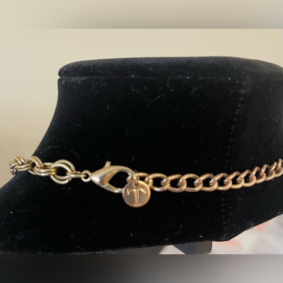 Vintage Talbots turquoise and cauliflower blue necklace with gold tone chain - Picture 7 of 7